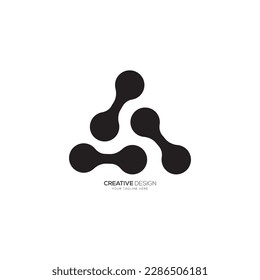 Letter A with modern technology dot shape abstract logo
