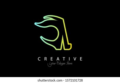 Letter A Modern Trendy Design Logo Concept. Creative Icon Logo Line Art Vector Illustration.