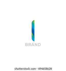 I letter modern vector logo, (sign, symbol ,icon, design element), illustrated letter of the alphabet