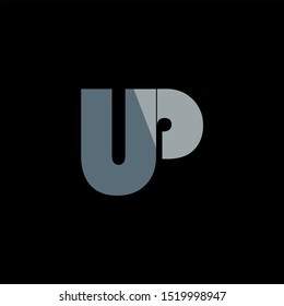 UP Letter monogram with abstrac concept style design