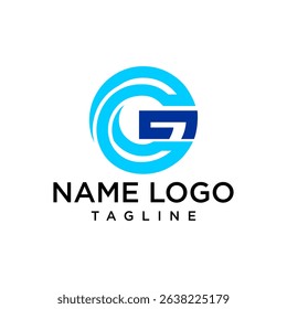 letter at monogram CG style line art modern logo