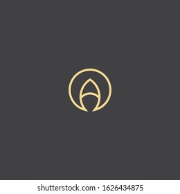Letter A monogram circle logo design vector