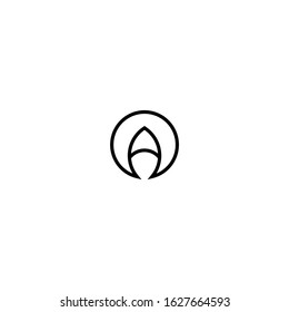 Letter A monogram circle logo design vector