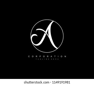 Letter A Monogram Circle Shape Corporate Business Logotype