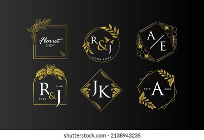 Letter Monogram Design Template As A Logo In The Fields Of Beauty, Fashion, Photography, Or Others With An Elegant Black Gold Color Combination