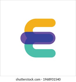 PLANTILLA DEL VECTOR DE LOGOTIPO COLORIDO DEL MONOGRAMA E DE LETRA 