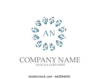 AN Letter Monogram Elegant Logo Design