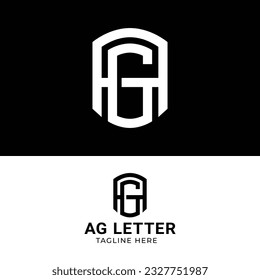 Letter Monogram A G AG GA in Simple Bold Interlock Style for General Fashion Apparel Finance Sports Fitness Logo Design Template