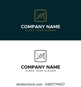 AM Letter Monogram Gold Minimalist Vector Logo