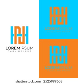 letter at monogram HN lineart modern logo