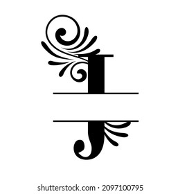 Letter Monogram Initial Letters Monogram J Stock Vector (Royalty Free ...