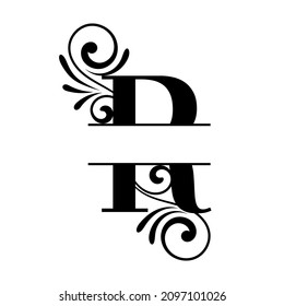 Letter Monogram. Initial letters of the monogram R
