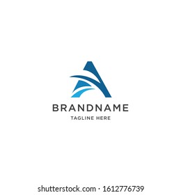 Letter A monogram initial logo design template vector illustration