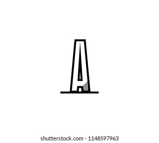 Letter Monogram Line Dots Shadow Logotype