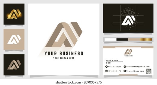 Letter AM or AN monogram logo with business card design