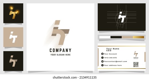 Letter iT monogram logo with business card design