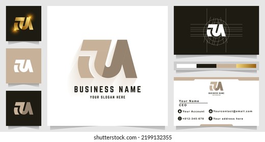 Letter aM or aN monogram logo with business card design