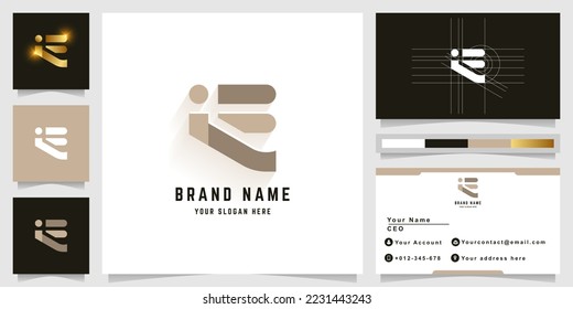 Letter iE or iF monogram logo with business card design