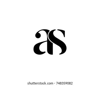 AS Letter Monogram Logo Design with Elegant Minimal Luxury Typography