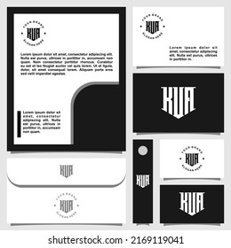 Letter monogram logo design with stationery template