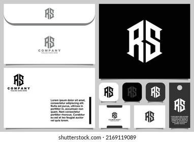 Letter monogram logo design with stationery template
