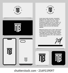 Diseño de logotipo de monograma de carta con plantilla de papel