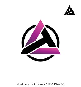 Letter AT monogram logo design vector