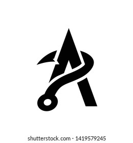 Letter A Monogram Logo. Fishing Logo Company. Simple and clean corporate Logo.