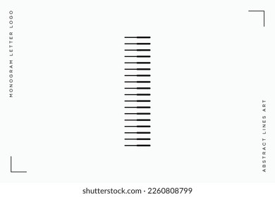 Letter I Monogram Logo Icon Geometric Horizontal Motion Stripe Lines