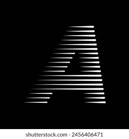 Letter A Monogram Logo Icon Geometric Horizontal Motion Speed Lines