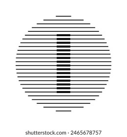 Letter I Monogram Logo Icon Round Geometric Horizontal Stripe Lines