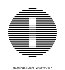 Letter I Monogram Logo Icon Round Geometric Horizontal Stripe Lines