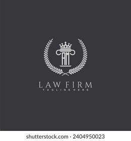 AM letter monogram logo for lawfirm with pillar  crown image design