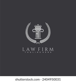AN letter monogram logo for lawfirm with pillar  crown image design