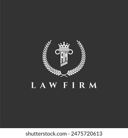 AM letter monogram logo for lawfirm with pillar  crown image design