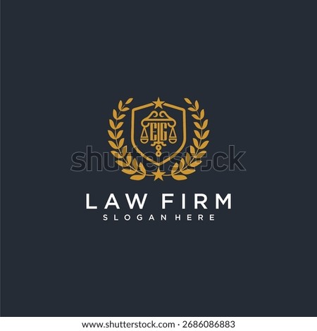 EG letter monogram logo for lawfirm with pillar and leaf image design