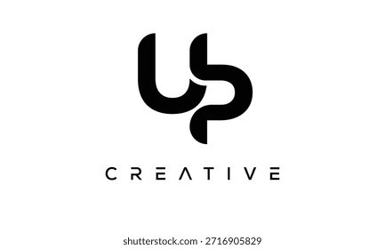 Logotipo de monograma de letra UP para identidade de marca criativa moderna