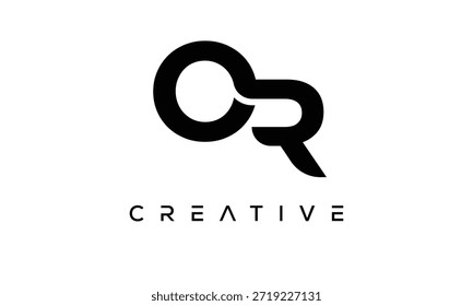 Logotipo de monograma de letra OR para identidade de marca criativa moderna