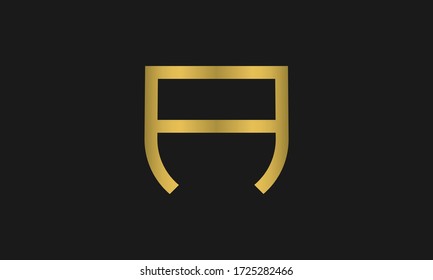 Letter A monogram logo and shield sign combination. Line art logo design. Symbolizes reliability, safety, power, security.
