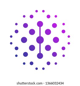 Letter I Monogram Logo Template dot connection network science reaction