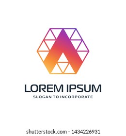 Letter A Monogram Logo Template.construction concept. digital technology logo -vector