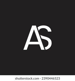 AS letter monogram logo vector template design minimal black white color
