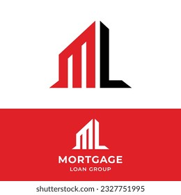 Letter Monogram M L ML LM in Simple Modern Style for General Construction Real Estate Investment Apparel Finance Sports Fitness Logo Design Template