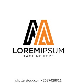 letter at monogram MA style line art modern logo