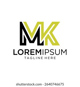 letter at monogram MK style line art modern logo	