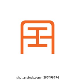 Letter Monogram Square Shape Logo Orange Stock Vector (Royalty Free ...