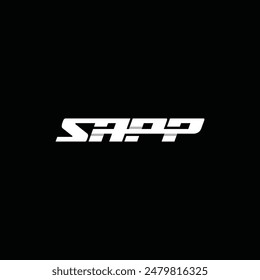 Letra Monograma Texto SAPP Geométrico Moderno Logo de Tecnología