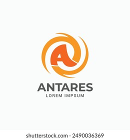 Letter A monogram vortex shape simple logo. Vector icon, sign, symbol illustration.