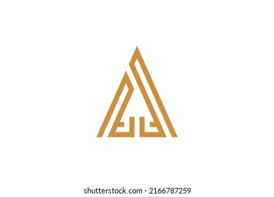 Letter A Monoline Logo Vector