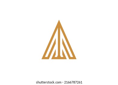 Letter A Monoline Logo Vector